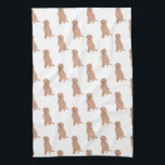 Doodle (Apricot Red Golden) Kitchen Towel<br><div class="desc">I love this sweet pattern of a red apricot golden doodle dog watercolor illustration because it's classic enough to serve as a neutral, yet pops as a stand alone piece! It's the perfect addition to any family room, nursery, office, or even the man cave! For the sweetest gifts, add more...</div>
