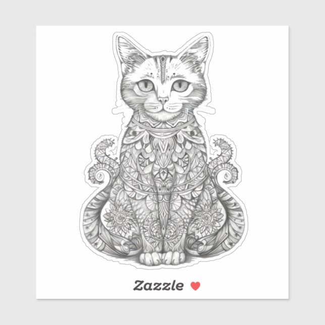 Doodle art cute cat sticker (Sheet)