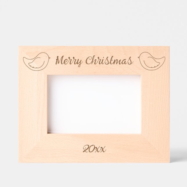 Doodle Art Doves Merry Christmas and Year Engraved Frames (Front)