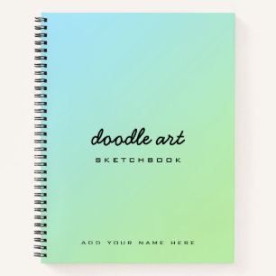 doodle art gradient green blue sketch notebook