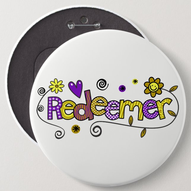 Doodle Art I Redeemer  Button (Front & Back)