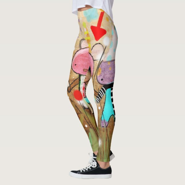 doodle art leggings (Left)