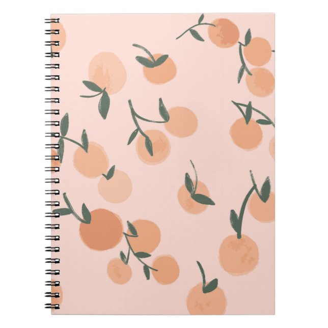 Doodle Art: Orange Cherry Vintage Pattern Notebook (Front)