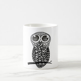 Doodle art owl coffee mug