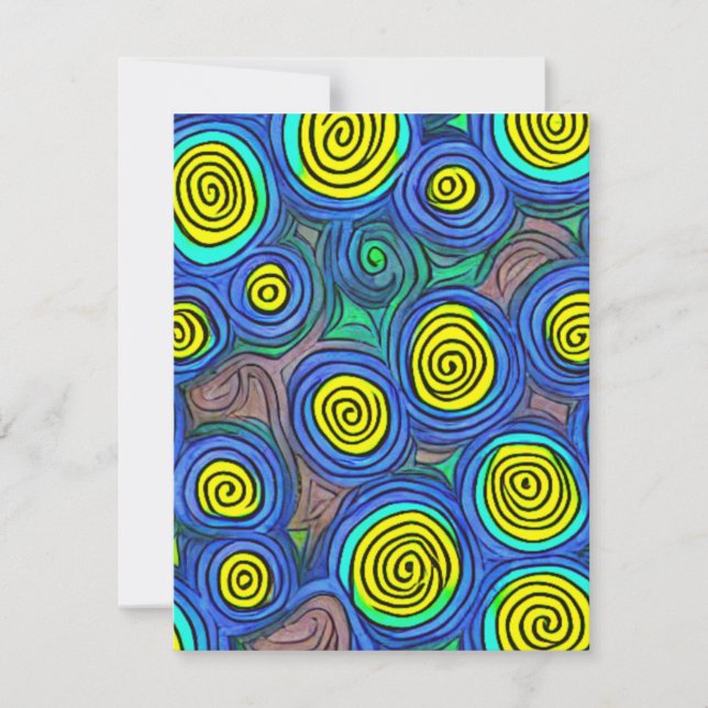 Doodle Art Swirls Note Card (Front)