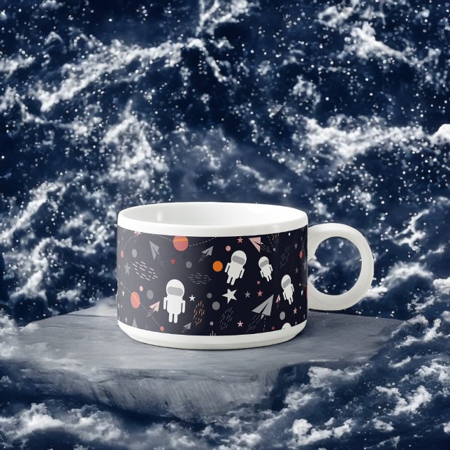Doodle Astronaut Pattern Bowl (Chili Bowl)