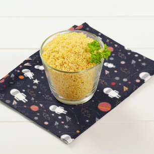 Doodle Astronaut Pattern Cloth Placemat