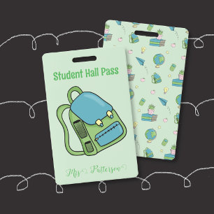 Doodle Bag - Green Student Hall Pass Badge