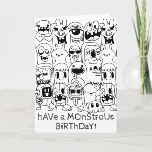Doodle Birthday Card _ Monstrous Birthday