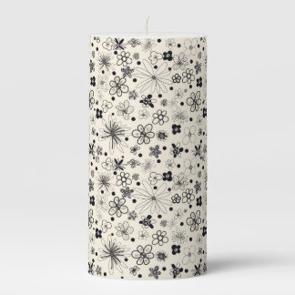 Doodle Bloom Pillar Candle