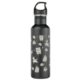 Doodle Bob Pattern Stainless Steel Water Bottle