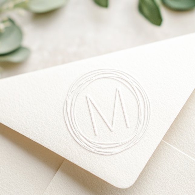 Doodle border monogram initial modern minimal embosser (Doodle border monogram initial modern minimal embosser)