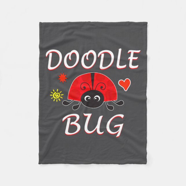 Doodle Bug Funny Doodle Ladybug  Fleece Blanket (Front)