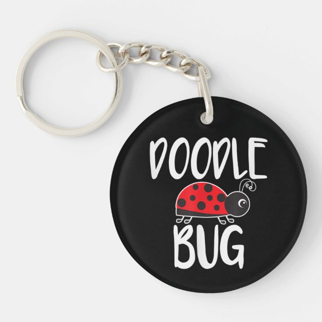 Doodle Bug Ladybug Funny Doodle Keychain (Front)