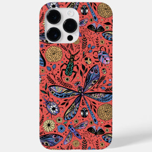 Doodle bugs on coral red Case-Mate iPhone 14 pro max case