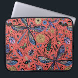 Doodle bugs on coral red laptop sleeve<br><div class="desc">Hand-drawn variety of bugs and flowers in black and white</div>