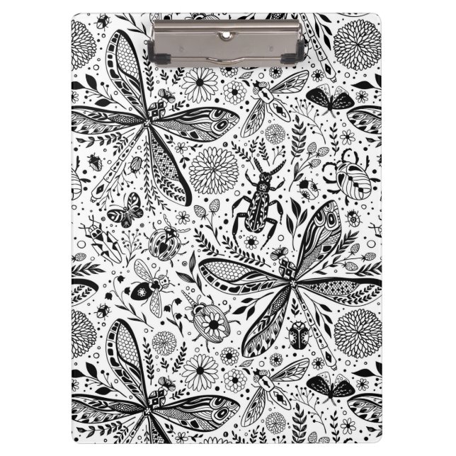 Doodle bugs on dark blue clipboard (Front)