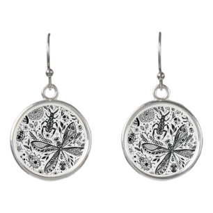 Doodle bugs on dark blue earrings