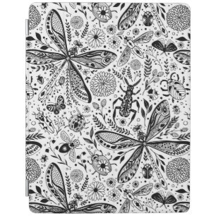 Doodle bugs on dark blue iPad smart cover