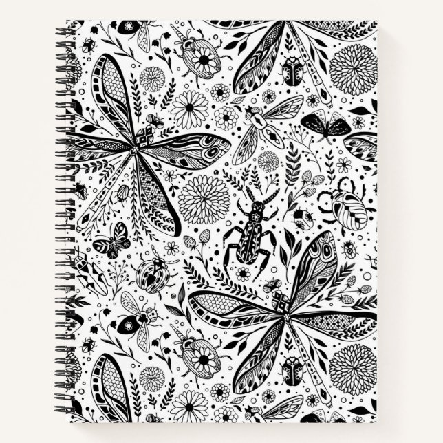 Doodle bugs on dark blue notebook (Front)