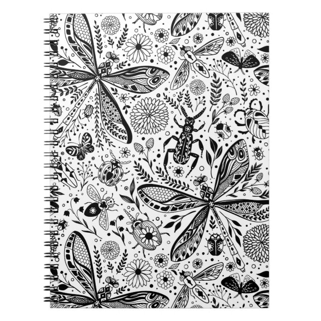 Doodle bugs on dark blue notebook (Front)