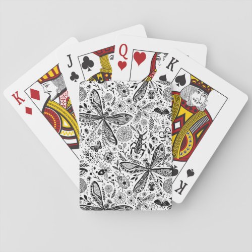 Doodle bugs on dark blue playing cards