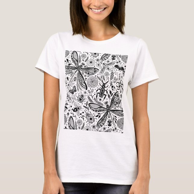 Doodle bugs on dark blue T-Shirt (Front)