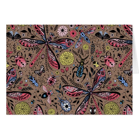 Doodle bugs on mocha brown cards (Front Horizontal)