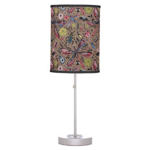 Doodle bugs on mocha brown table lamp
