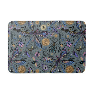 Doodle bugs on slater gray bath mat