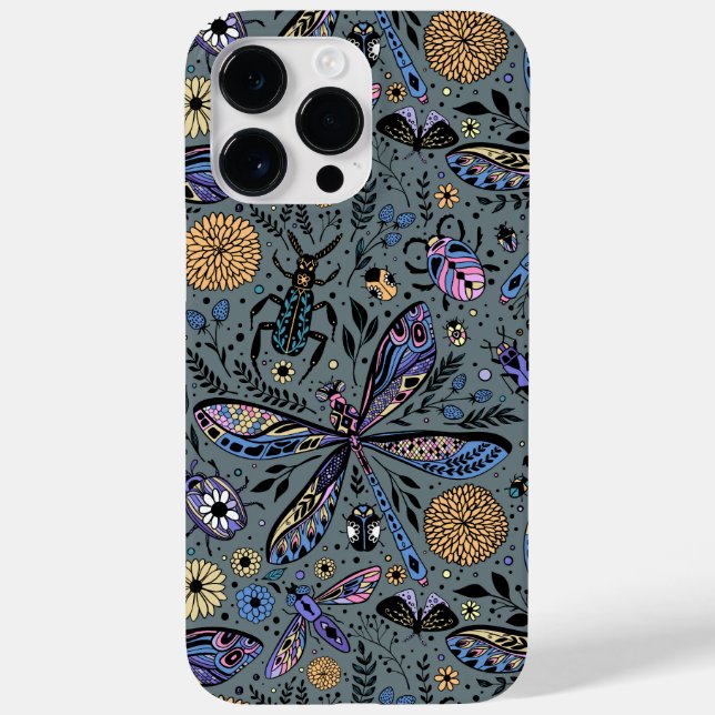 Doodle bugs on slater gray Case-Mate iPhone case (Back)