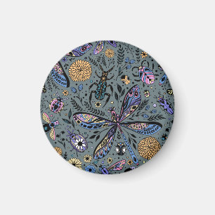 Doodle bugs on slater gray magnet