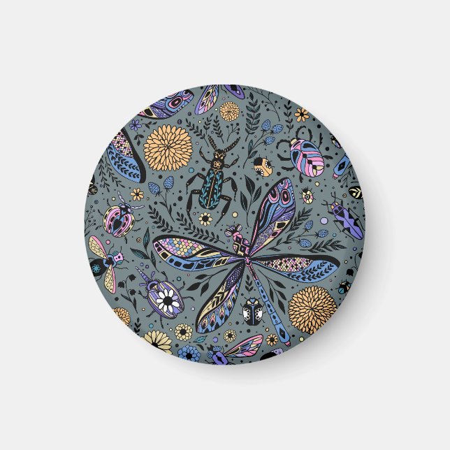 Doodle bugs on slater gray magnet (Front)