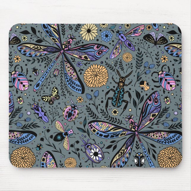 Doodle bugs on slater gray mouse pad (Front)