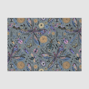 Doodle bugs on slater gray tissue paper