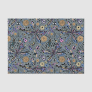 Doodle bugs on slater gray tissue paper