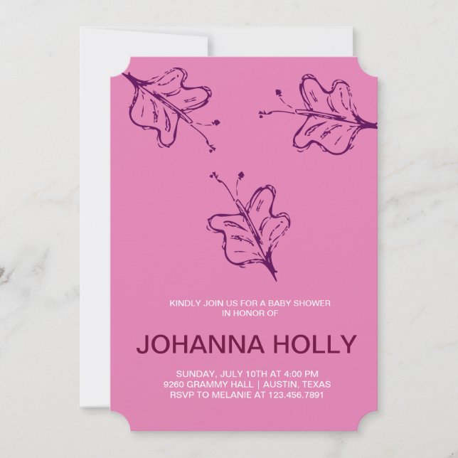 doodle butterflies invitation (Front)
