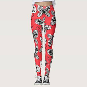 Doodle butterflies pattern leggings