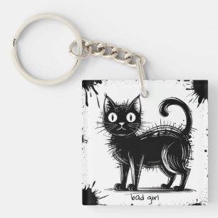Doodle cat keychain