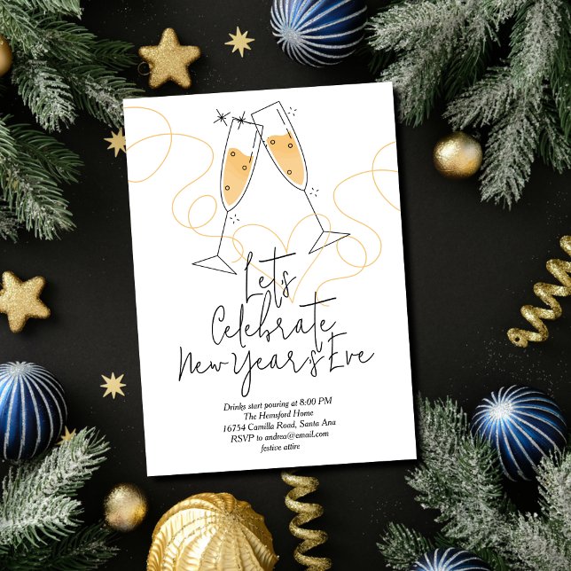 Doodle Celebration New Year's Eve Invitation (Creator Uploaded)