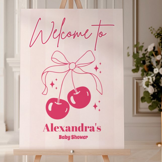 Doodle Cherry on top Baby Shower Foam Board (Creator Uploaded)