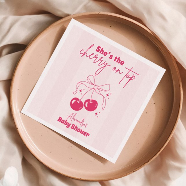 Doodle Cherry on top Baby Shower Napkins (Creator Uploaded)