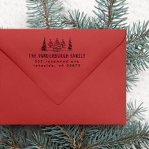 Doodle Christmas Trees Custom Return Address