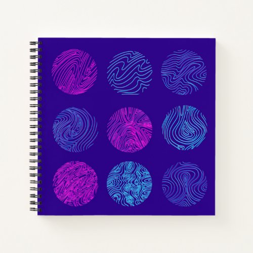 Doodle Circles Neon  Notebook