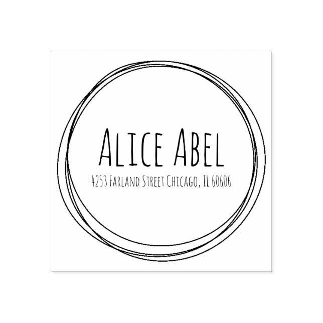 Doodle Circles Rubber Stamp (Imprint)