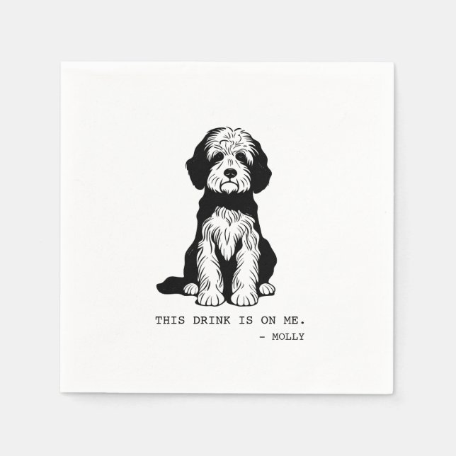 Doodle Cocktail Napkin (Front)