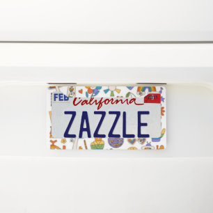 Doodle Collage License Plate Frame