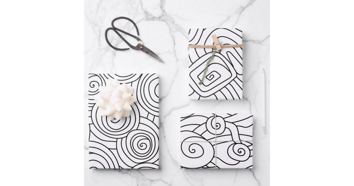 Doodle Coloring Wrapping Paper Sheets Zazzle