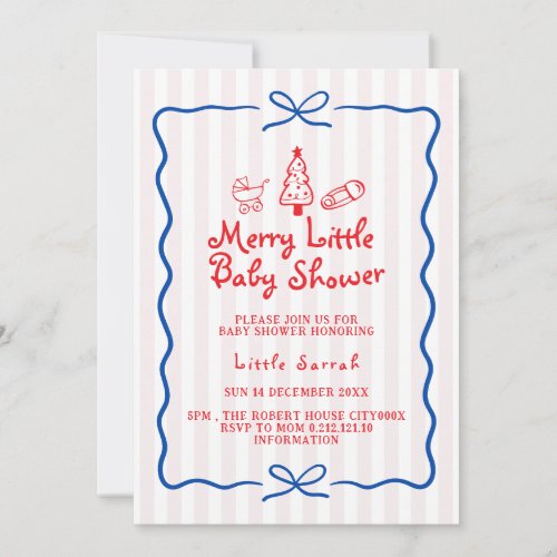 doodle cute merry little baby shower invitations