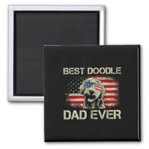 Doodle Dad Ever Goldendoodle 4th Of July Gift  Magnet